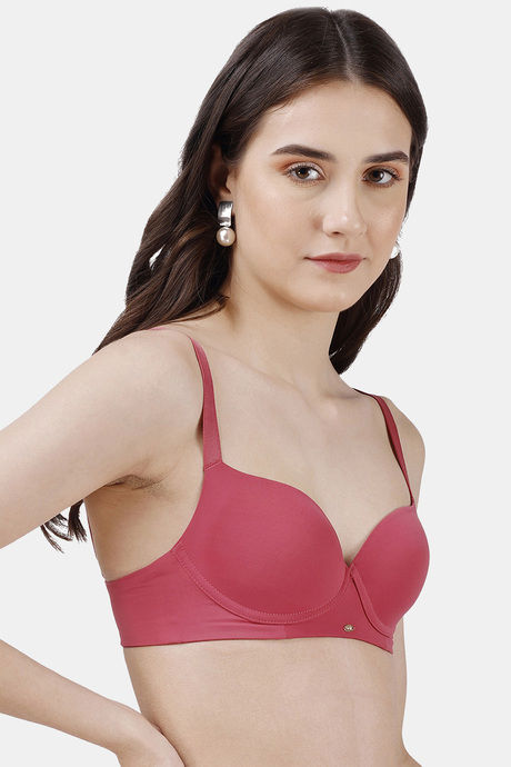 Soie Padded Non Wired Medium Coverage T-Shirt Bra - Desert Rose — image 2